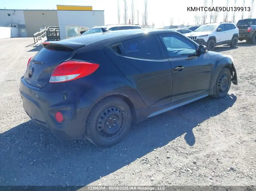 2013 Hyundai Veloster Turbo VIN: KMHTC6AE9DU139913 Lot: 12308309