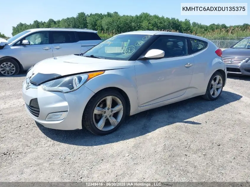 2013 Hyundai Veloster VIN: KMHTC6ADXDU135375 Lot: 12349416