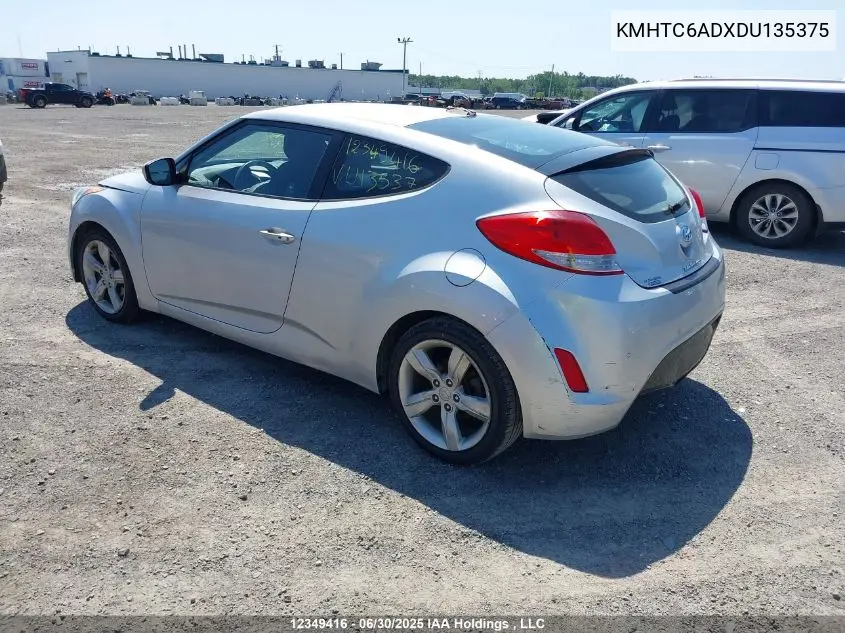 2013 Hyundai Veloster VIN: KMHTC6ADXDU135375 Lot: 12349416