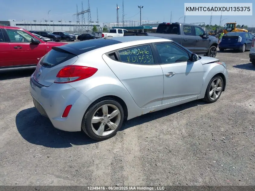 2013 Hyundai Veloster VIN: KMHTC6ADXDU135375 Lot: 12349416