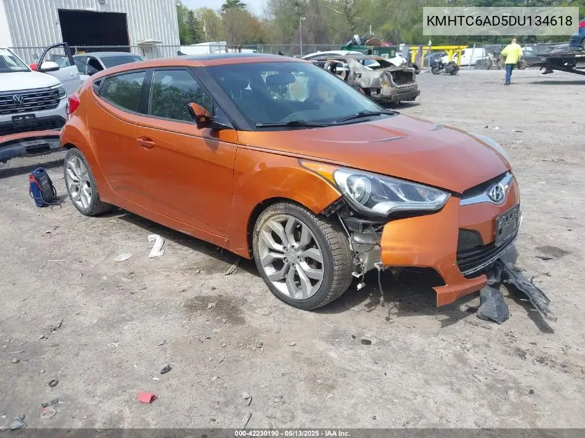 2013 Hyundai Veloster Base W/Black VIN: KMHTC6AD5DU134618 Lot: 42230190
