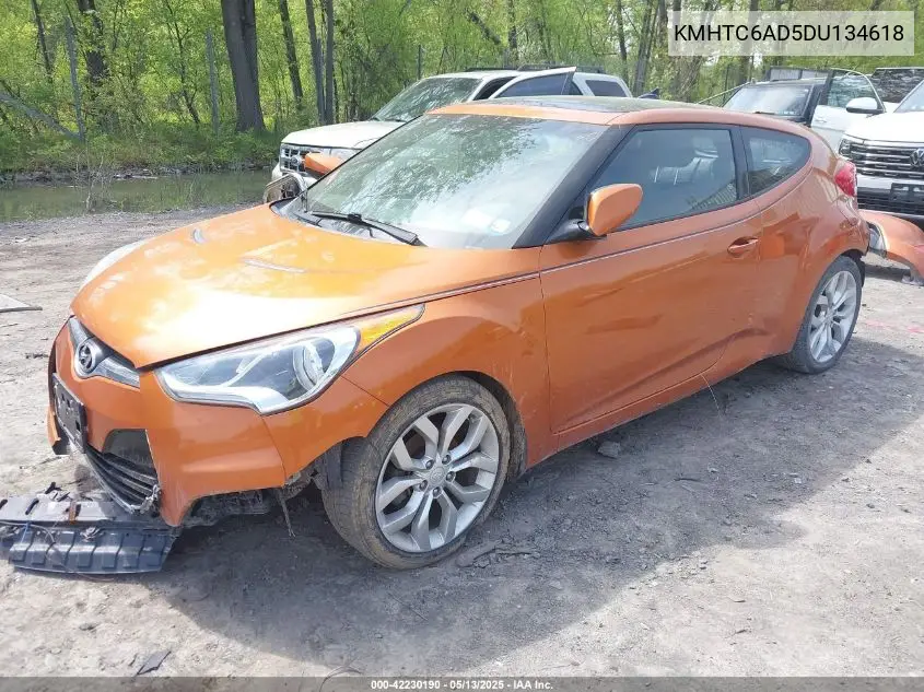 2013 Hyundai Veloster Base W/Black VIN: KMHTC6AD5DU134618 Lot: 42230190