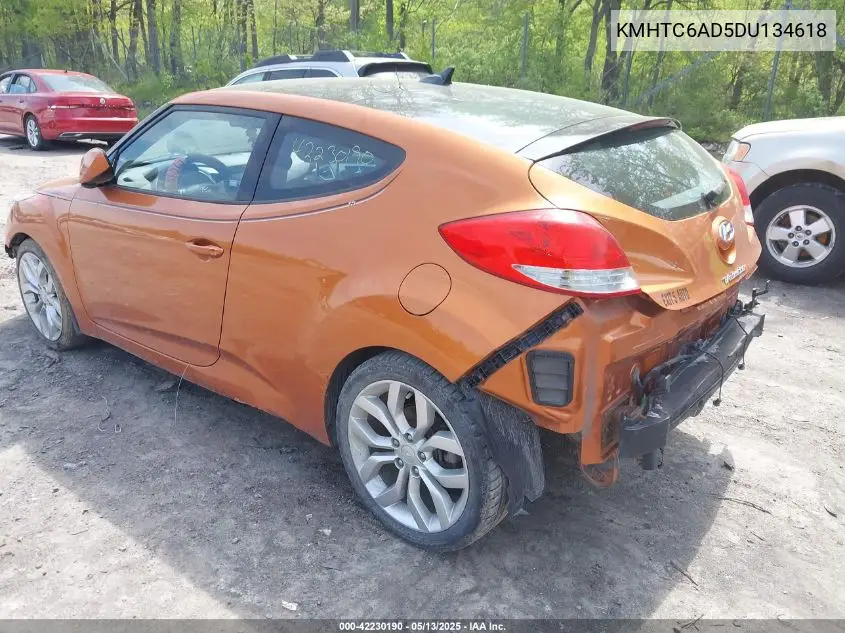 2013 Hyundai Veloster Base W/Black VIN: KMHTC6AD5DU134618 Lot: 42230190