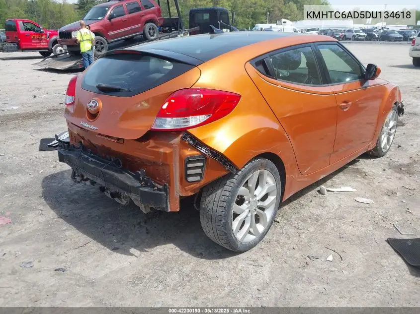 2013 Hyundai Veloster Base W/Black VIN: KMHTC6AD5DU134618 Lot: 42230190