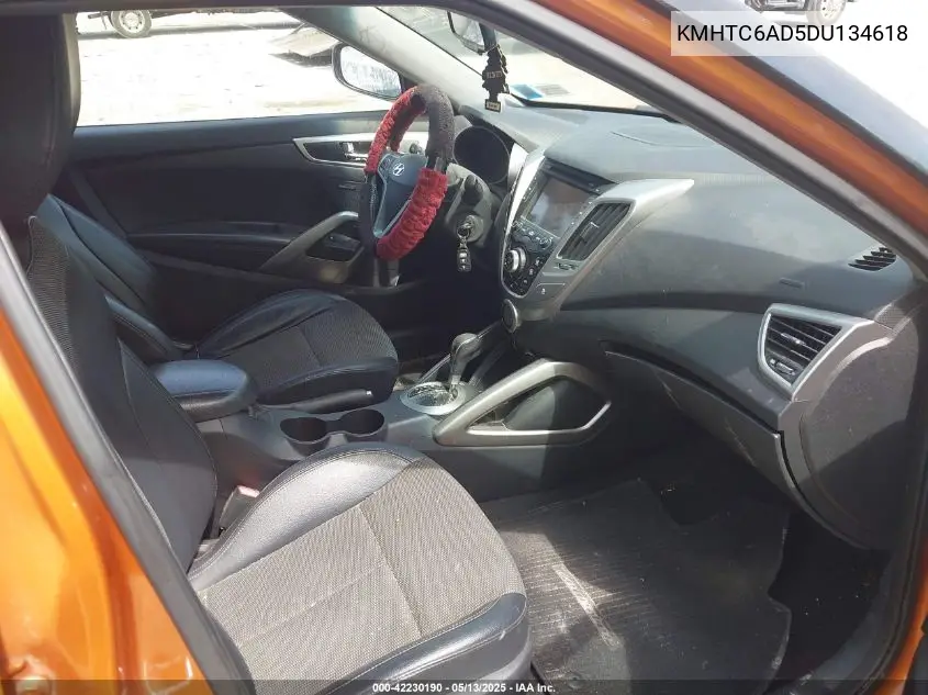 2013 Hyundai Veloster Base W/Black VIN: KMHTC6AD5DU134618 Lot: 42230190