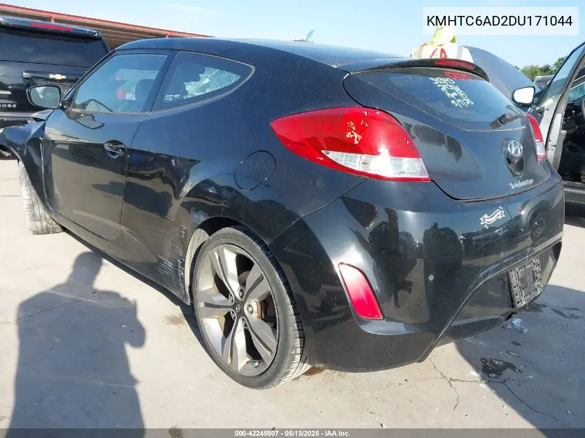 2013 Hyundai Veloster Base W/Black VIN: KMHTC6AD2DU171044 Lot: 42245907