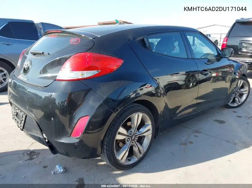 2013 Hyundai Veloster Base W/Black VIN: KMHTC6AD2DU171044 Lot: 42245907