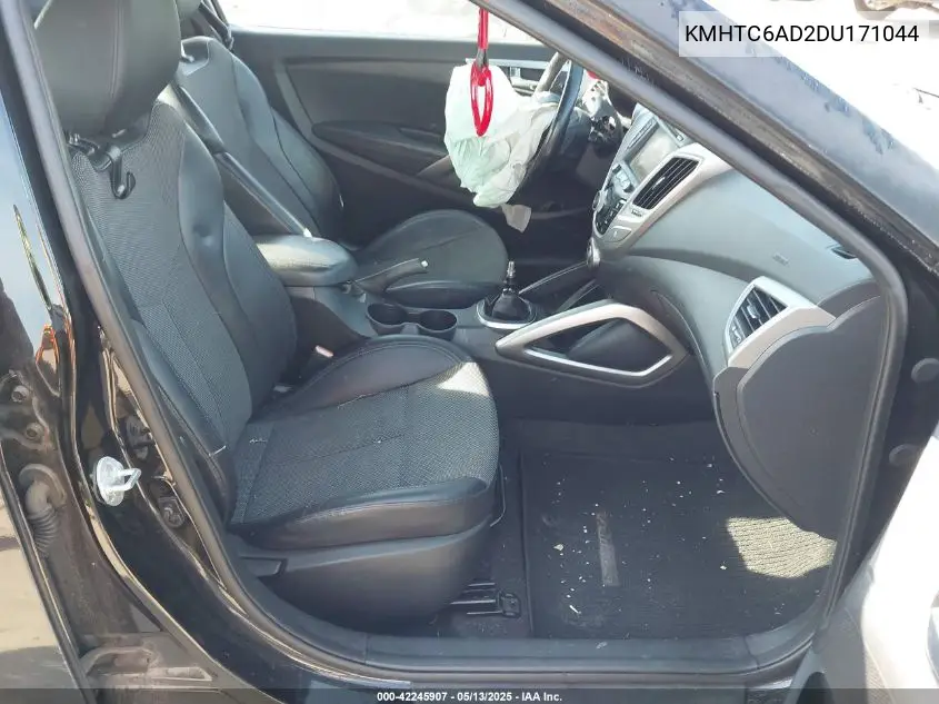 2013 Hyundai Veloster Base W/Black VIN: KMHTC6AD2DU171044 Lot: 42245907
