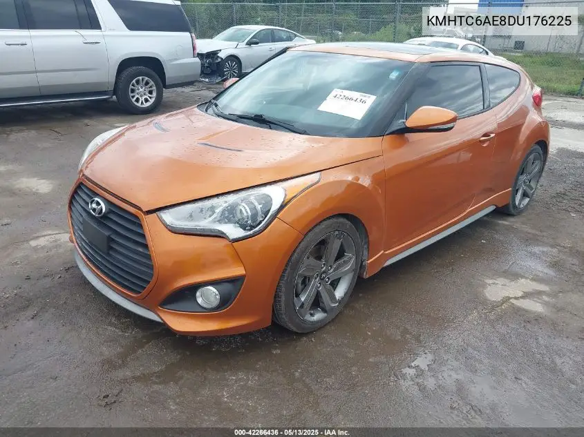 2013 Hyundai Veloster Turbo W/Black VIN: KMHTC6AE8DU176225 Lot: 42266436