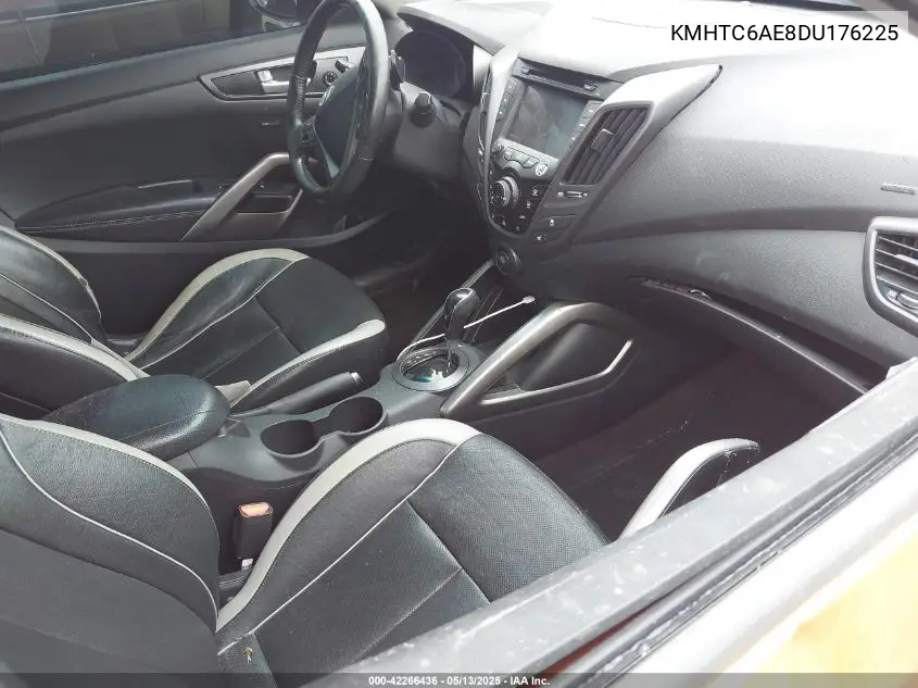2013 Hyundai Veloster Turbo W/Black VIN: KMHTC6AE8DU176225 Lot: 42266436