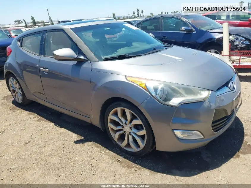 2013 Hyundai Veloster Base W/Black VIN: KMHTC6AD1DU175604 Lot: 42826695