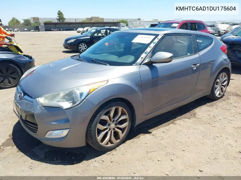 2013 Hyundai Veloster Base W/Black VIN: KMHTC6AD1DU175604 Lot: 42826695