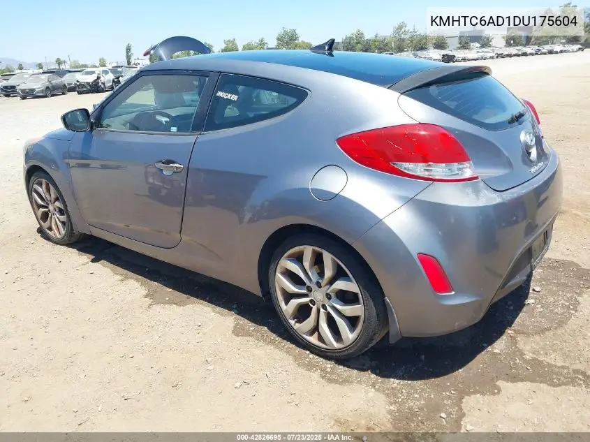 2013 Hyundai Veloster Base W/Black VIN: KMHTC6AD1DU175604 Lot: 42826695