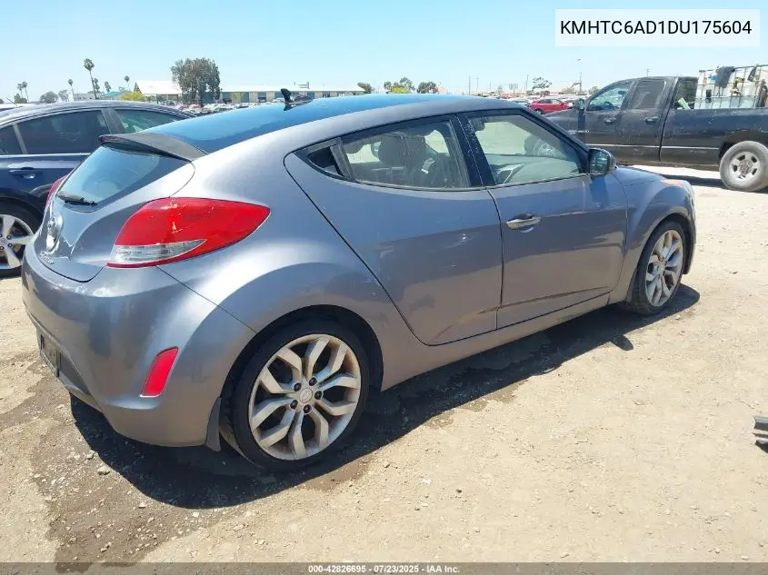 2013 Hyundai Veloster Base W/Black VIN: KMHTC6AD1DU175604 Lot: 42826695