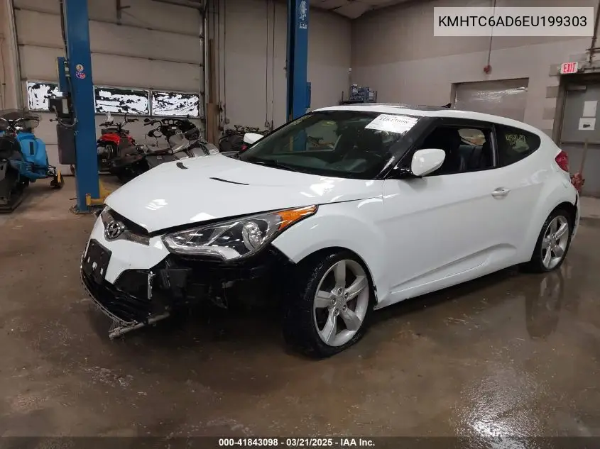 2014 Hyundai Veloster Base W/Black VIN: KMHTC6AD6EU199303 Lot: 41843098