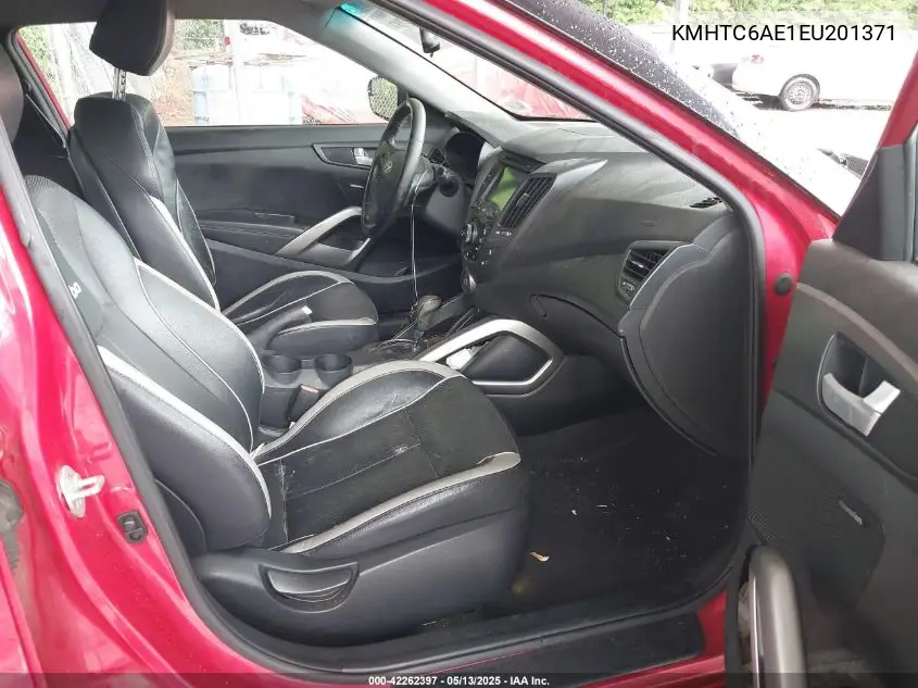 2014 Hyundai Veloster Turbo W/Black VIN: KMHTC6AE1EU201371 Lot: 42262397