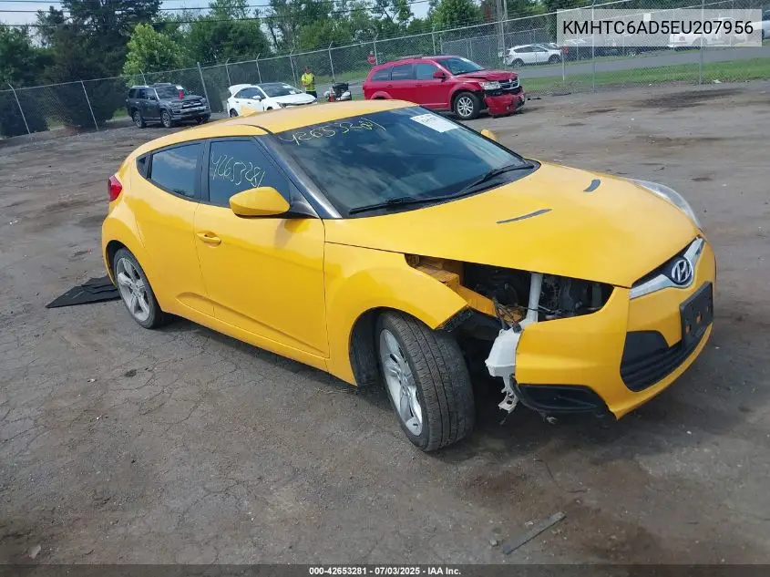 2014 Hyundai Veloster Base W/Black VIN: KMHTC6AD5EU207956 Lot: 42653281
