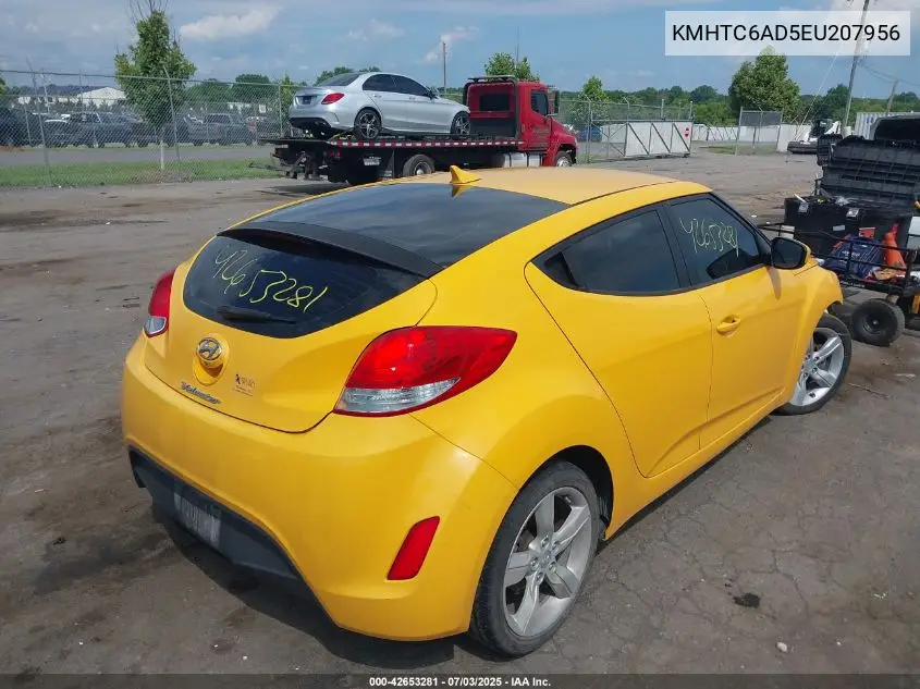 2014 Hyundai Veloster Base W/Black VIN: KMHTC6AD5EU207956 Lot: 42653281