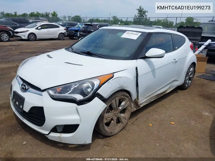 2014 Hyundai Veloster Base W/Black VIN: KMHTC6AD1EU199273 Lot: 42759448