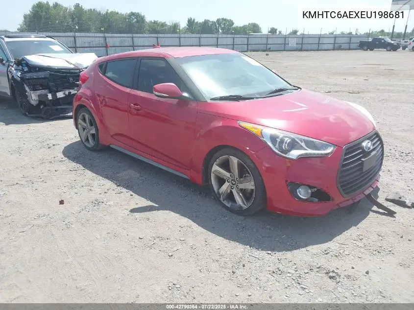 2014 Hyundai Veloster Turbo W/Black VIN: KMHTC6AEXEU198681 Lot: 42790364