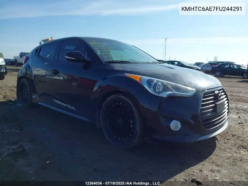 2015 Hyundai Veloster Turbo VIN: KMHTC6AE7FU244291 Lot: 12364036
