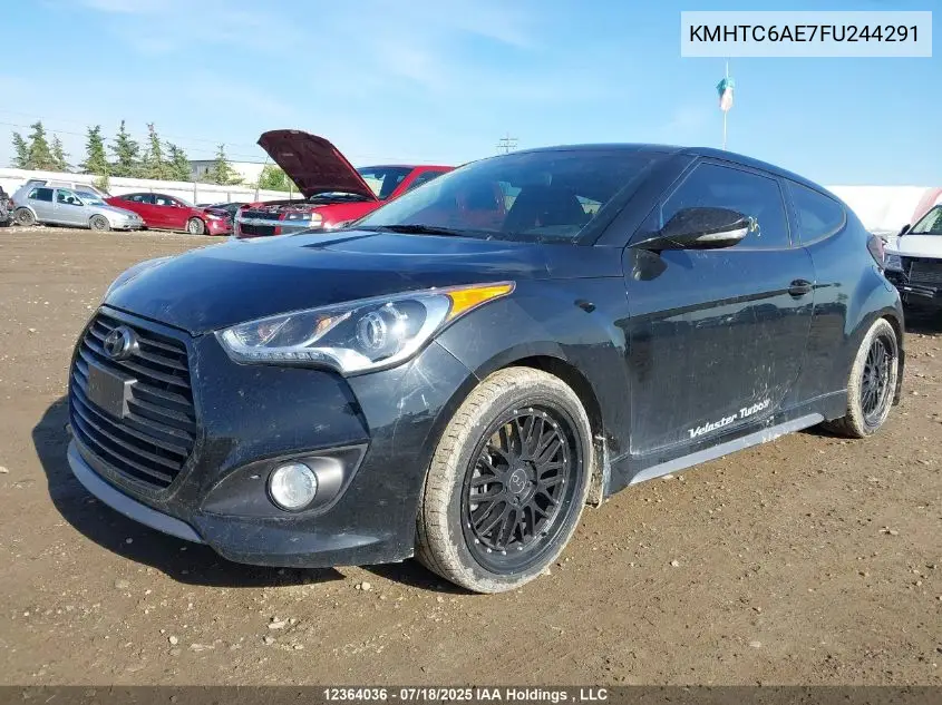 2015 Hyundai Veloster Turbo VIN: KMHTC6AE7FU244291 Lot: 12364036