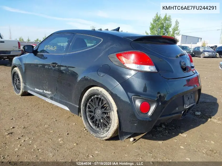2015 Hyundai Veloster Turbo VIN: KMHTC6AE7FU244291 Lot: 12364036