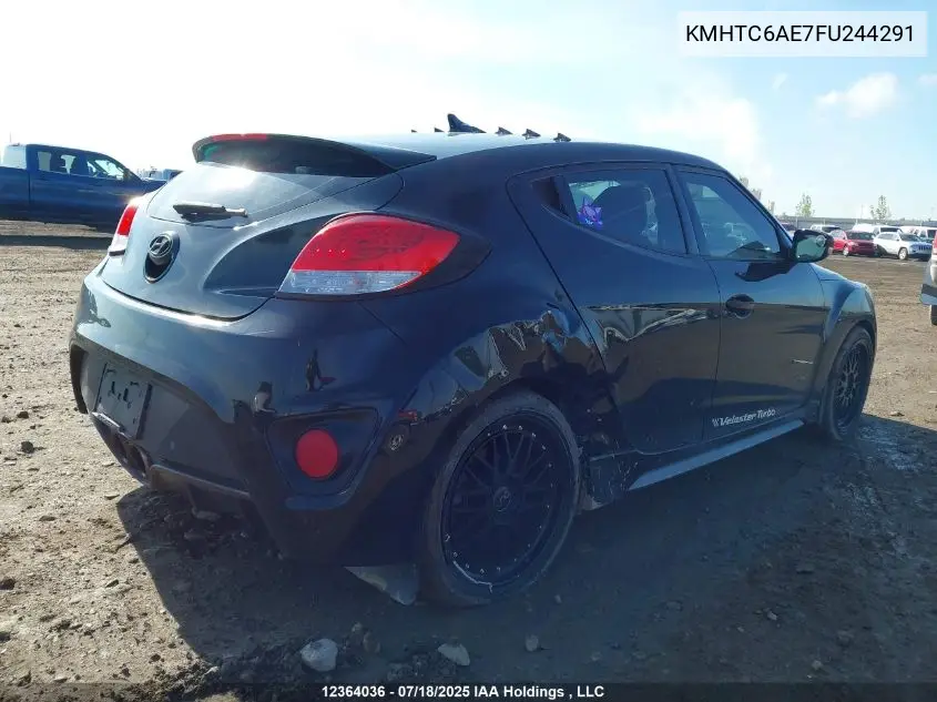 2015 Hyundai Veloster Turbo VIN: KMHTC6AE7FU244291 Lot: 12364036