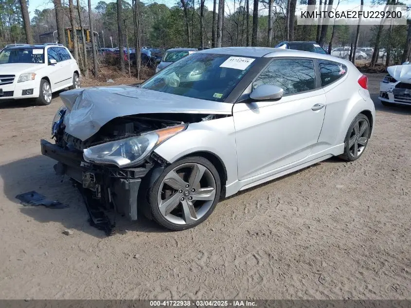 2015 Hyundai Veloster Turbo VIN: KMHTC6AE2FU229200 Lot: 41722938