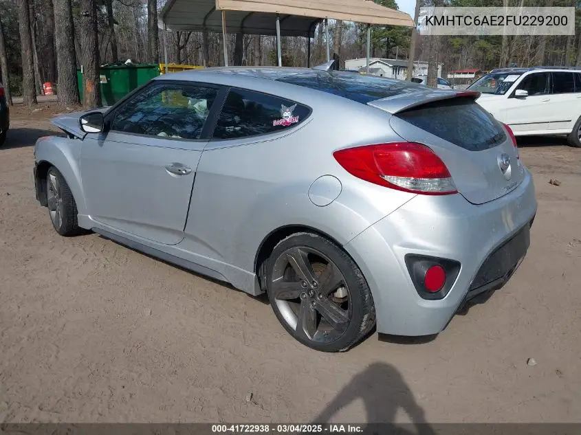 2015 Hyundai Veloster Turbo VIN: KMHTC6AE2FU229200 Lot: 41722938