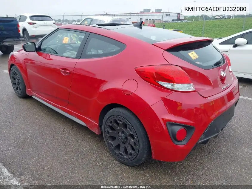 2015 Hyundai Veloster Turbo VIN: KMHTC6AE0FU232080 Lot: 42246030