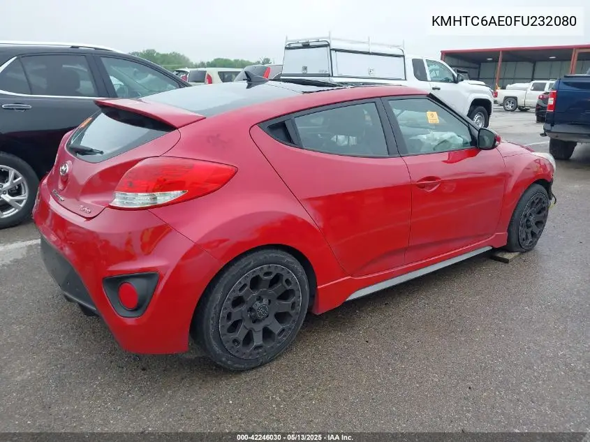 2015 Hyundai Veloster Turbo VIN: KMHTC6AE0FU232080 Lot: 42246030