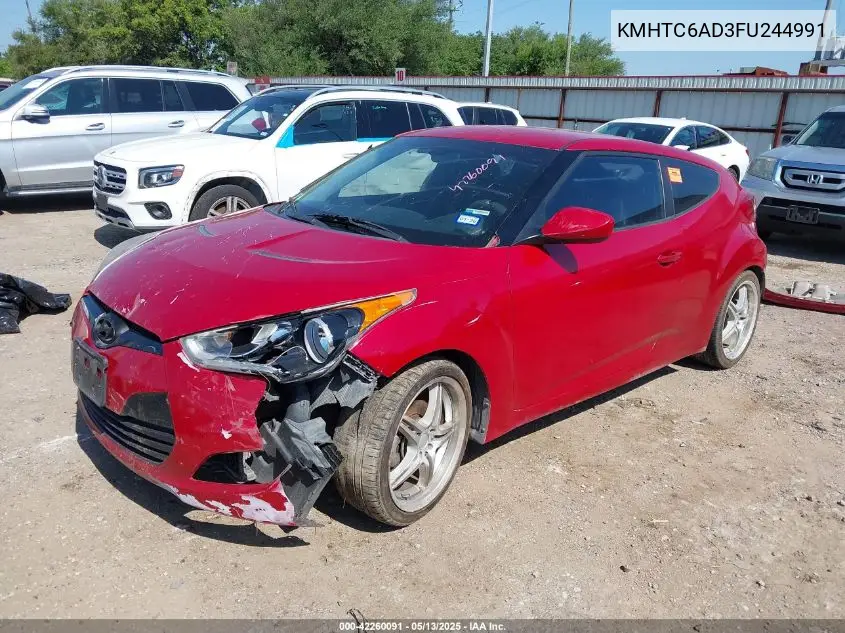 2015 Hyundai Veloster VIN: KMHTC6AD3FU244991 Lot: 42260091