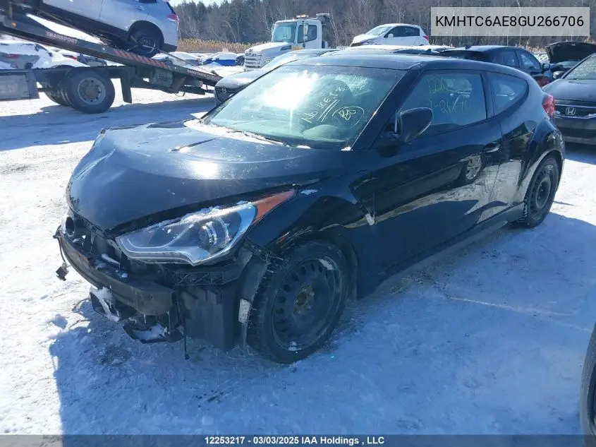 2016 Hyundai Veloster Turbo VIN: KMHTC6AE8GU266706 Lot: 12253217