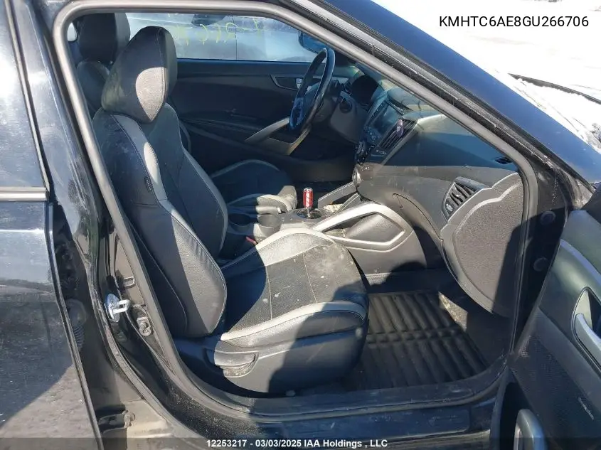 2016 Hyundai Veloster Turbo VIN: KMHTC6AE8GU266706 Lot: 12253217