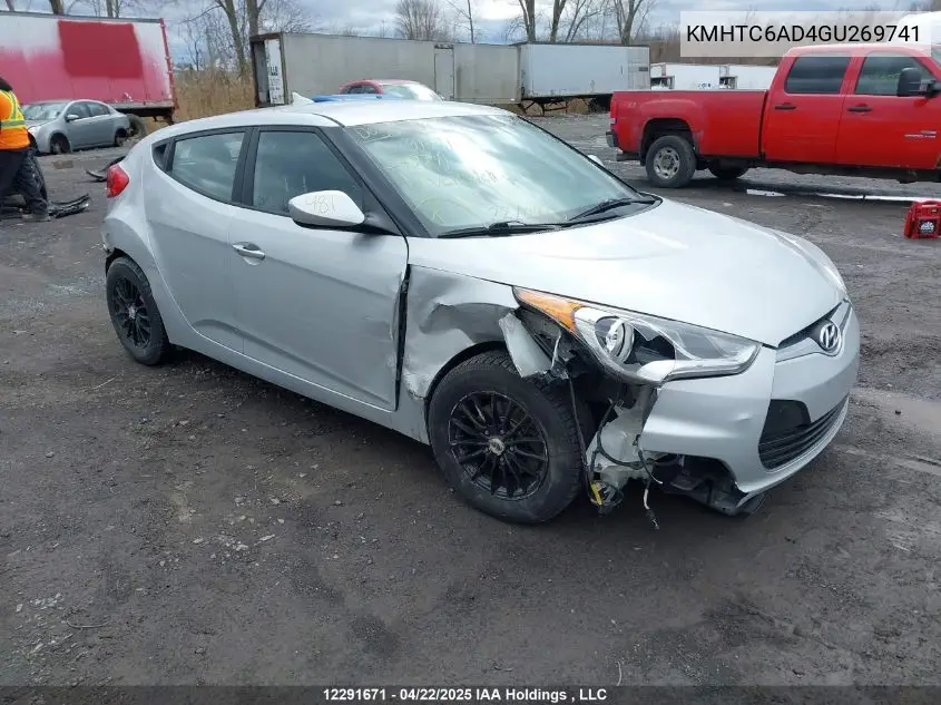 2016 Hyundai Veloster Se VIN: KMHTC6AD4GU269741 Lot: 12291671