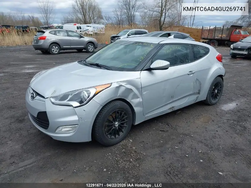 2016 Hyundai Veloster Se VIN: KMHTC6AD4GU269741 Lot: 12291671