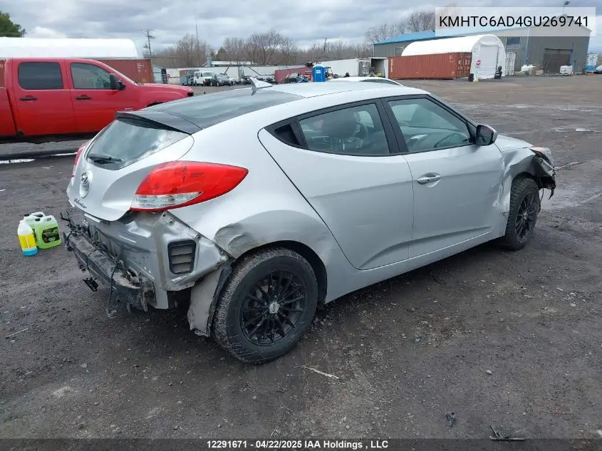 2016 Hyundai Veloster Se VIN: KMHTC6AD4GU269741 Lot: 12291671