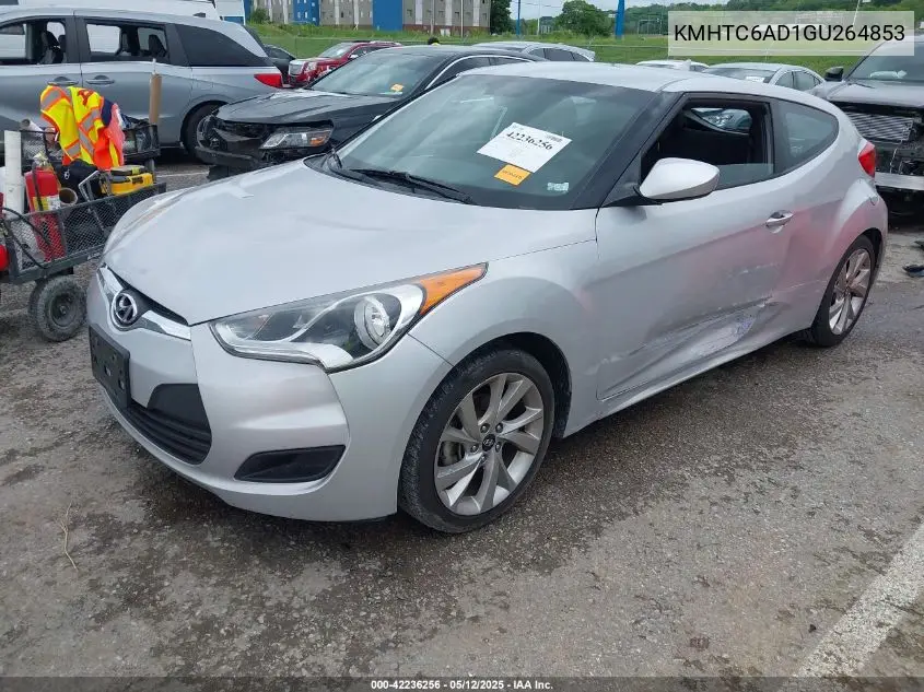 2016 Hyundai Veloster VIN: KMHTC6AD1GU264853 Lot: 42236256
