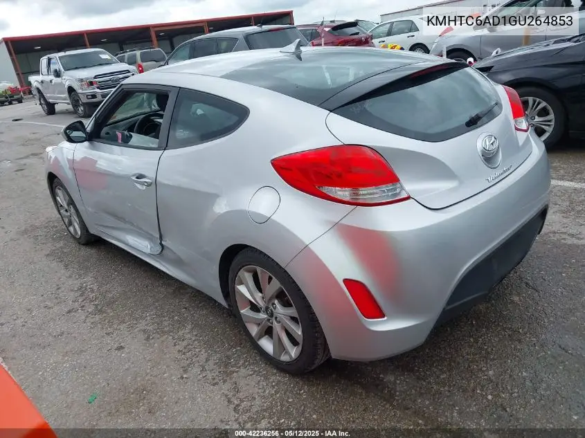 2016 Hyundai Veloster VIN: KMHTC6AD1GU264853 Lot: 42236256