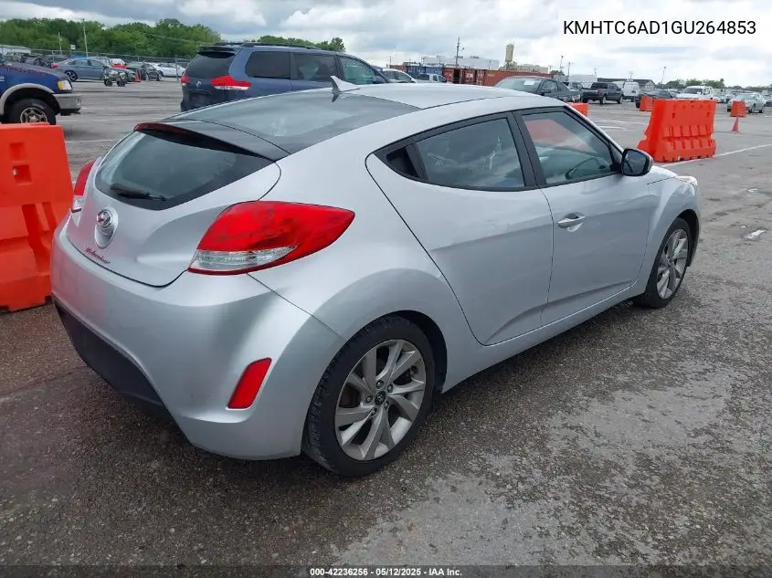 2016 Hyundai Veloster VIN: KMHTC6AD1GU264853 Lot: 42236256