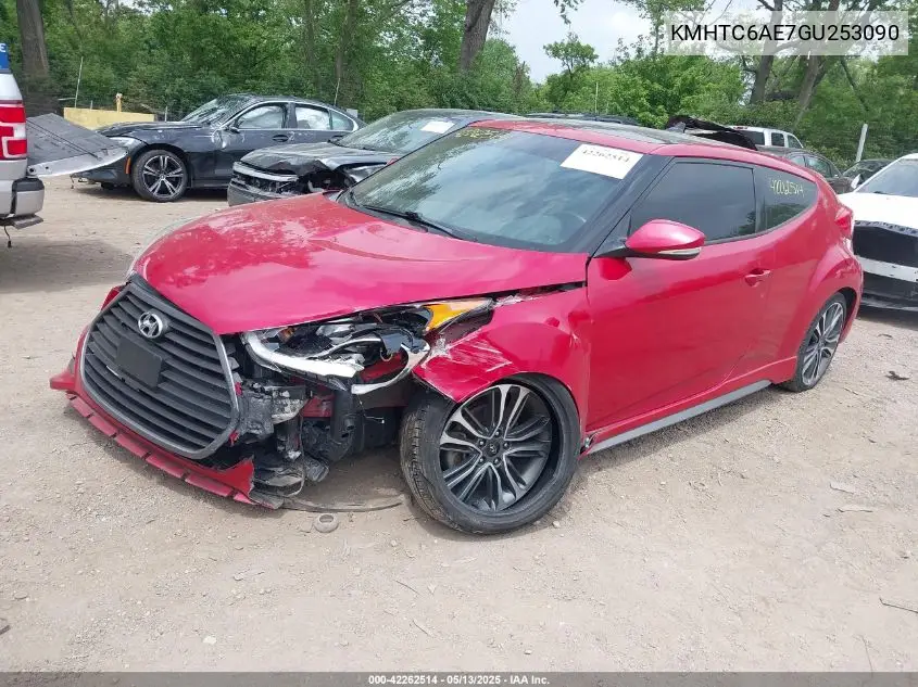 2016 Hyundai Veloster Turbo VIN: KMHTC6AE7GU253090 Lot: 42262514