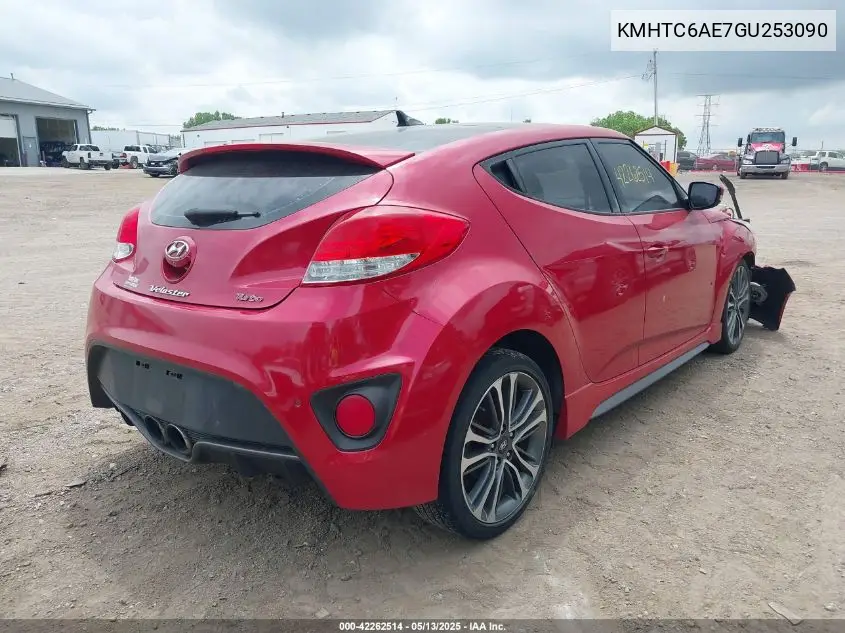 2016 Hyundai Veloster Turbo VIN: KMHTC6AE7GU253090 Lot: 42262514