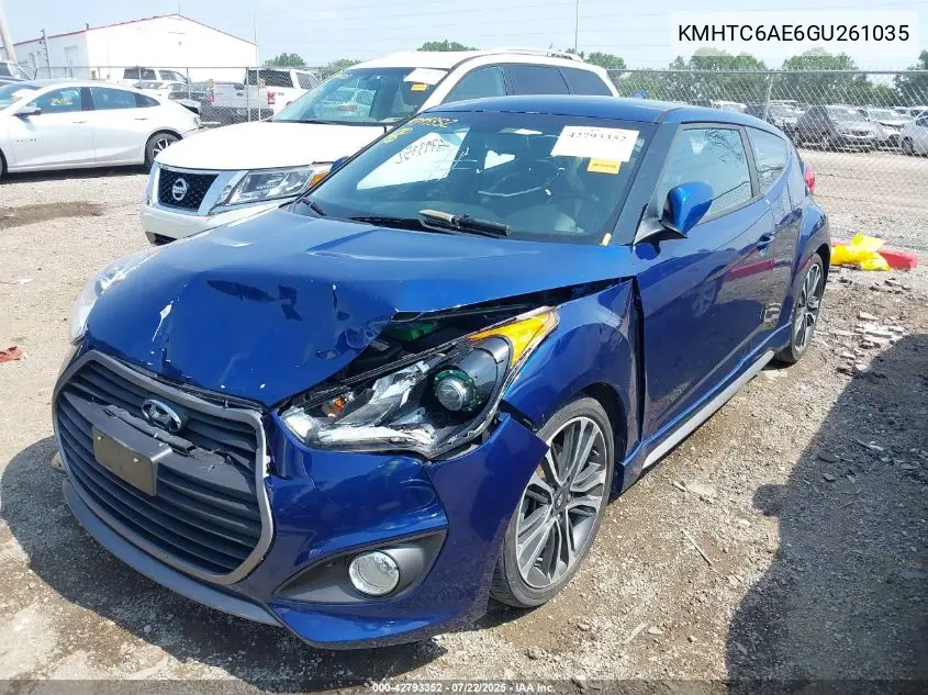 2016 Hyundai Veloster Turbo VIN: KMHTC6AE6GU261035 Lot: 42793352