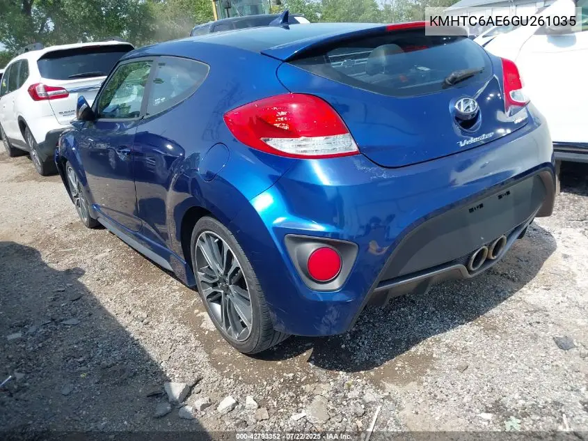 2016 Hyundai Veloster Turbo VIN: KMHTC6AE6GU261035 Lot: 42793352
