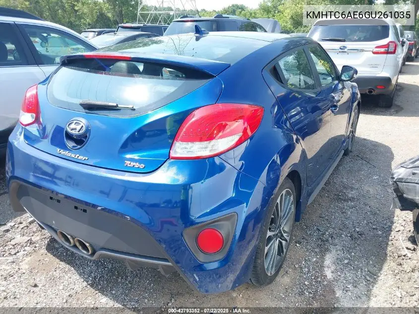2016 Hyundai Veloster Turbo VIN: KMHTC6AE6GU261035 Lot: 42793352