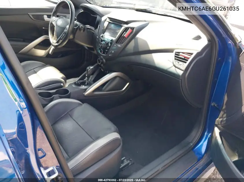 2016 Hyundai Veloster Turbo VIN: KMHTC6AE6GU261035 Lot: 42793352