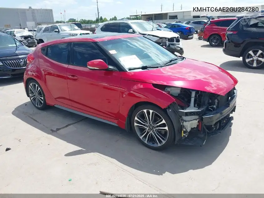 2016 Hyundai Veloster Turbo VIN: KMHTC6AE2GU284280 Lot: 42794020