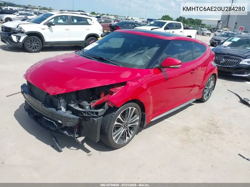 2016 Hyundai Veloster Turbo VIN: KMHTC6AE2GU284280 Lot: 42794020