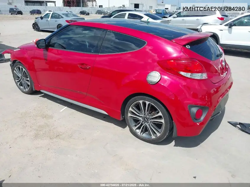 2016 Hyundai Veloster Turbo VIN: KMHTC6AE2GU284280 Lot: 42794020